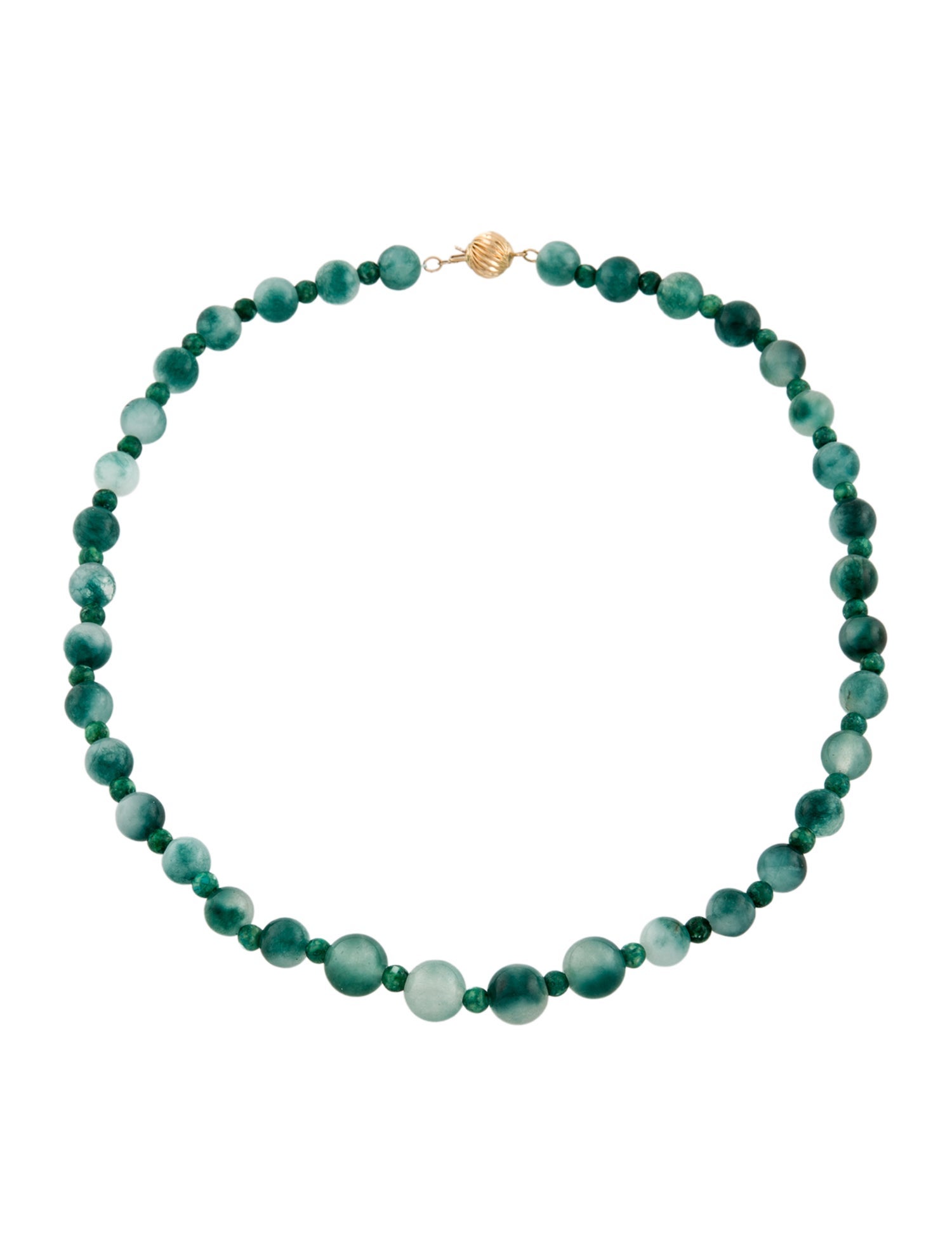 Necklace 14K Dyed Quartz & Magnestie Bead Necklace